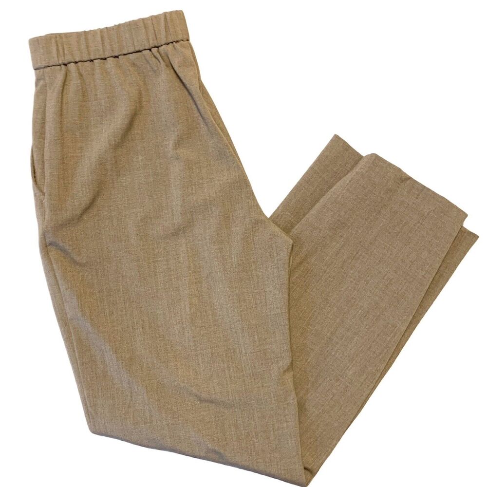 Kim Rogers Petite Neutral Beige Dress Pants 6P Short Women Elastic Waist Pockets